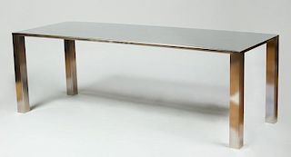 MODERN POLISHED STEEL PARSONS TABLE