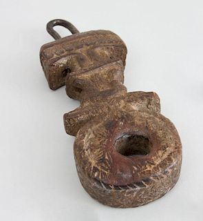TWO AFRICAN CARVED WOOD KEY KOGS