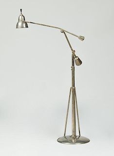 MODERN METAL COUNTER BALANCE FLOOR LAMP, AFTER A MODEL BY EDOUARD WILFRIED BUQUET