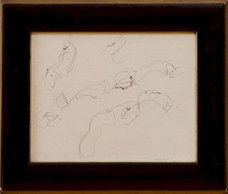 WILLIAM FRAWLEY (b. 1961): BLIND CONTOUR DRAWING OF A WATCH; AND UNTITLED