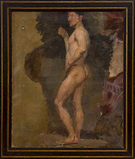 EUROPEAN SCHOOL: STUDY OF A STANDING MALE NUDE