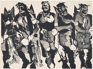 Fritz Scholder, Hopi Dancers (Second State), 1974