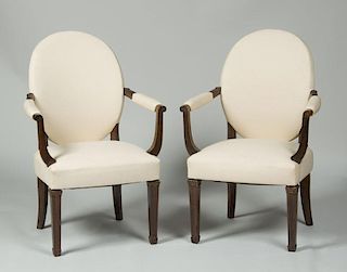 PAIR OF ART DECO STYLE ROSEWOOD ARMCHAIRS