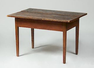 PROVINCIAL RED-STAINED FARM TABLE