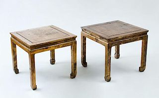 PAIR OF CHINESE SILVER-GILT SIDE TABLES