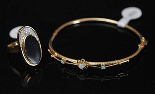 14k Gold Opal Bracelet