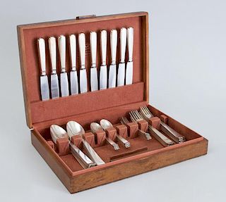 CONTINENTAL FIFTY-THREE PIECE 800 SILVER PART FLATWARE SERVICE