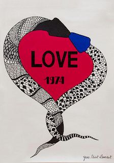 YVES SAINT LAURENT, LOVE, 1974