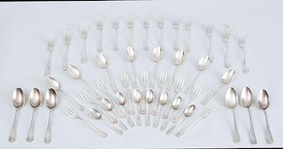 CONTINENTAL SILVER-PLATED (METAL-BLANC) EIGHTY-PIECE PART FLATWARE SERVICE