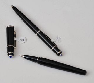 Two Black Cartier Ball Point Pens