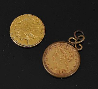 Two American $5 Gold Coins