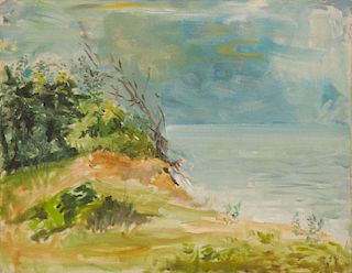 KENNETH PAUL BLOCK (1924-2009): SEASCAPE; LANDSCAPE WITH POND; AND SHORELINE