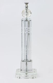 ETCHED GLASS COLUMNAR TABLE LAMP
