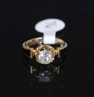 18k Gold Diamond Solitaire Ring