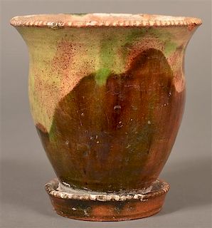 Redware Flower Pot Attributed to J. Eberly & Co.
