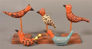 5 James Seagreaves Pottery Bird Figures.
