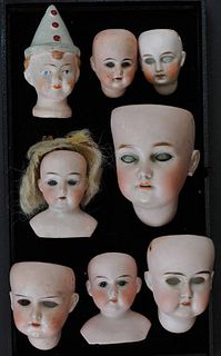 Tray Lot of  Doll Heads