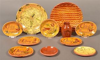 Ten Various Pieces of Breininger Pottery.