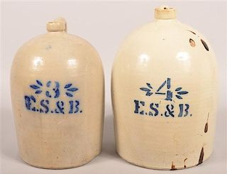 2 Pcs. of E.S. & B. (New Brighton, PA) Stoneware.