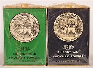 Two Various Du Pont Smokeless Powder Tins.