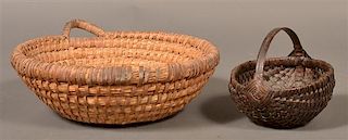 Two Various Pennsylvania 19th Century Baskets.