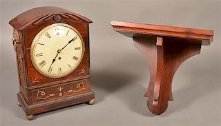 Antique English Mahogany Case Bracket Clock.