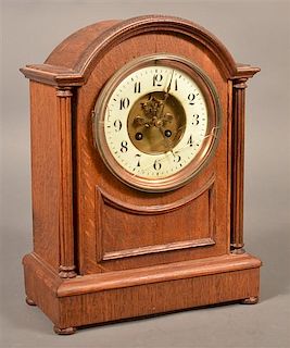 English 19th Century Oak Case Bracket Clock.