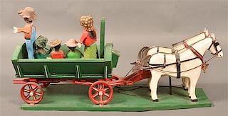 Folk Art Horse Drawn Wagon by Luke Gottshall.