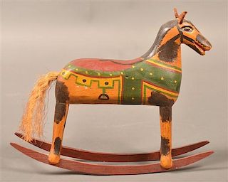 W.J. Gottshall Folk Art Miniature Rocking Horse.