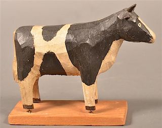 Folk Art Holstein Cow by W. Gottshall, 1984.