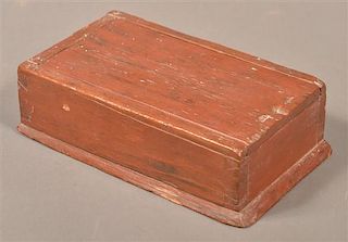PA 19th Cent. Red Painted Softwood Spice Box.