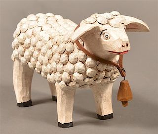 Strawser Folk Art Figure of a Sheep dated 2009.