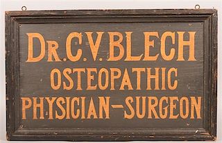 Antique Painted Wood Doctor's Trade Sign.