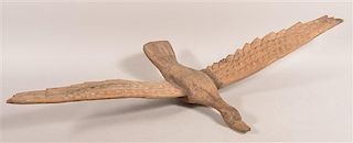 Vintage Folk Art Carved Wood Goose in Flight.