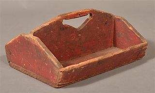 Softwood Utensil Carrier with Original Red Paint.