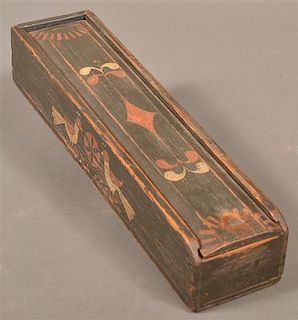 19th Century Softwood Slide Lid Candle Box.