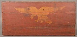 Eagle Decorated 19th Century Pine Panel.