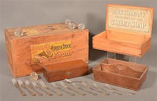 Lot of Antique Wooden Boxes.