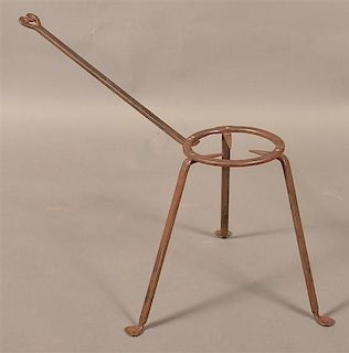 20th Century Wrought Iron Trivet Signed "T.Z.".