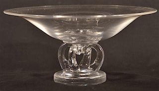 Stueben Colorless Glass Compote.