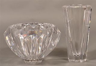 Two Pieces of Orrefors, Sweden Colorless Glass.