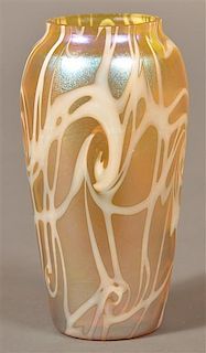 Durand Gold Iridescent Art Glass Vase.