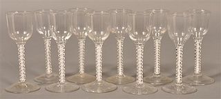 Ten Cotton Twist Stem Flint Wine Glasses.