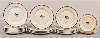 18 Ironstone China Tealeaf Pattern Plates.