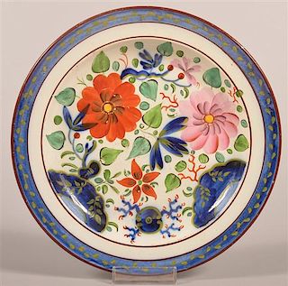Gaudy Dutch China Zinnia Pattern 8-3/8" Plate.