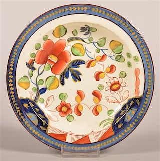 Gaudy Dutch China Single Rose Pattern Plate.