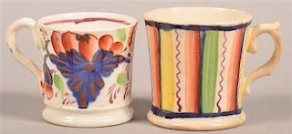 Two Gaudy Welsh Hard Paste China Child's Cups.