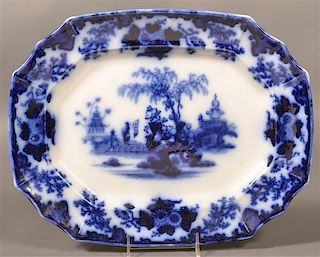 Flow Blue Ironstone China "Scinde" Large Platter.
