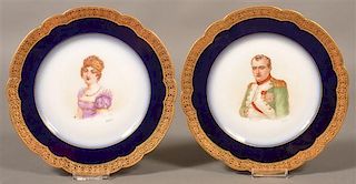 Pair of Sevres, France Portrait Plates.