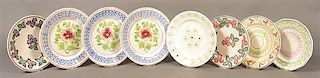 Eight Various Ironstone China Stick Spatter Plates.